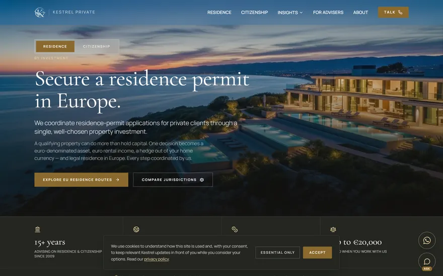 Kestrel Private website